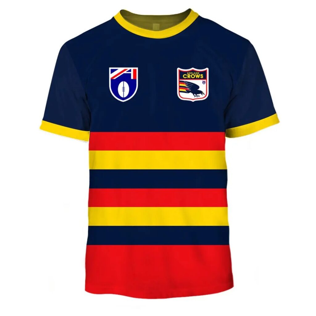 AFL Adelaide Crows Custom Name Number Vintage Retro Guernsey 90s T-Shirt