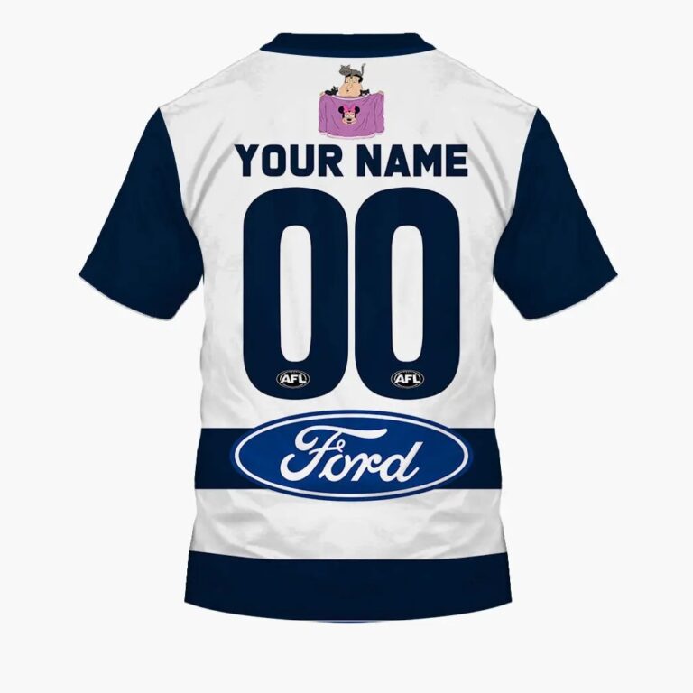 AFL Geelong Cats Custom Name Number Family Guy T-Shirt