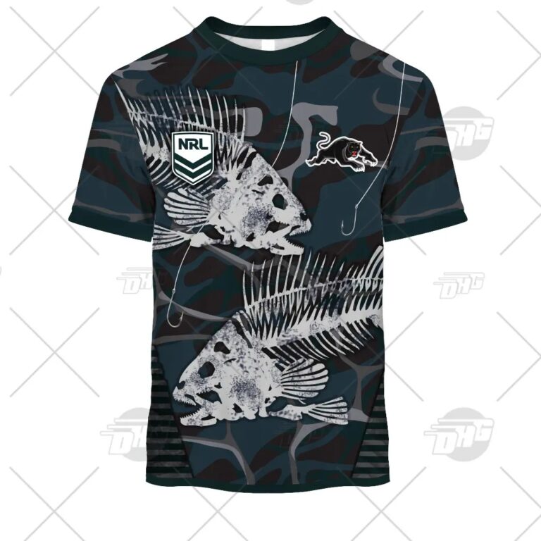 NRL Penrith Panthers Custom Name Number 2021 Fishing T-Shirt