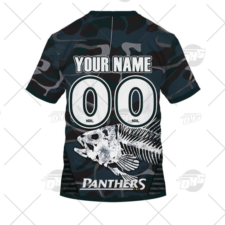 NRL Penrith Panthers Custom Name Number 2021 Fishing T-Shirt
