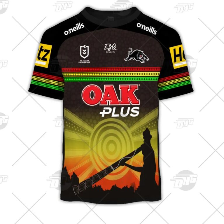 NRL Penrith Panthers Custom Name Number On Field Indigenous Jersey 2021 T-Shirt