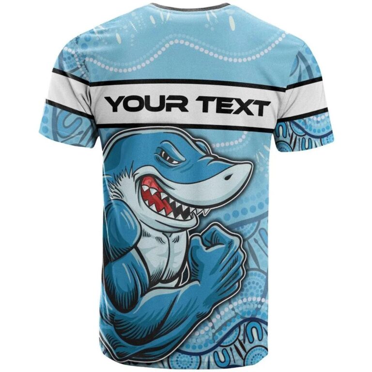 NRL Cronulla-Sutherland Sharks Custom Name Rugby Style T-Shirt
