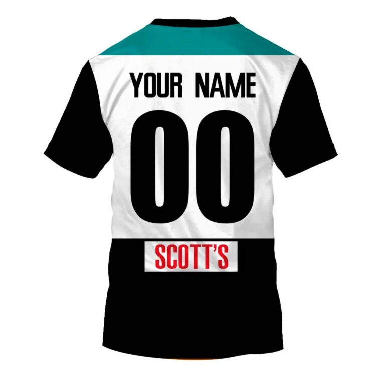 AFL Port Adelaide Power Custom Name Number 1950 Vintage Home Vodafone and Scott’s T-Shirt