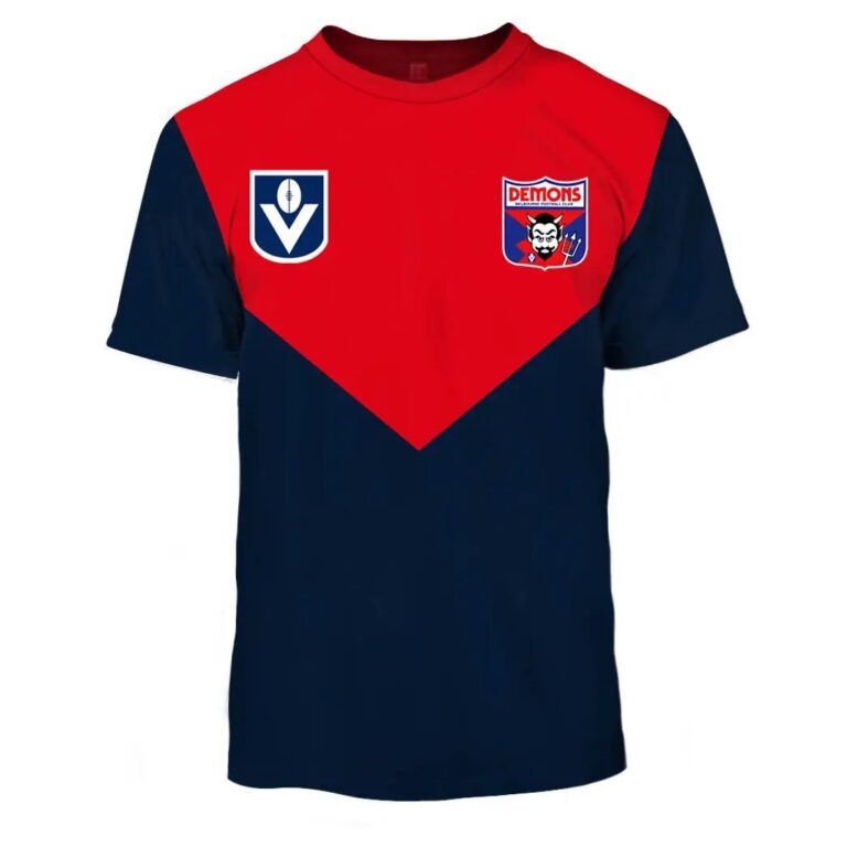 AFL Melbourne Demons Custom Name Number Vintage Retro 90s T-Shirt