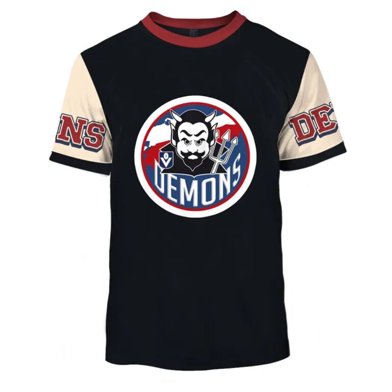 AFL Melbourne Demons Custom Name Number Vintage Retro T-Shirt