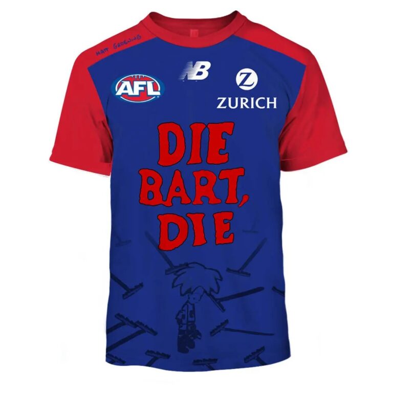 AFL Melbourne Demons Custom Name Number The Simpsons T-Shirt