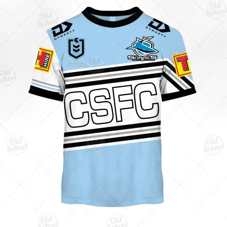 NRL Cronulla-Sutherland Sharks Custom Name Number 2021 Heritage T-Shirt