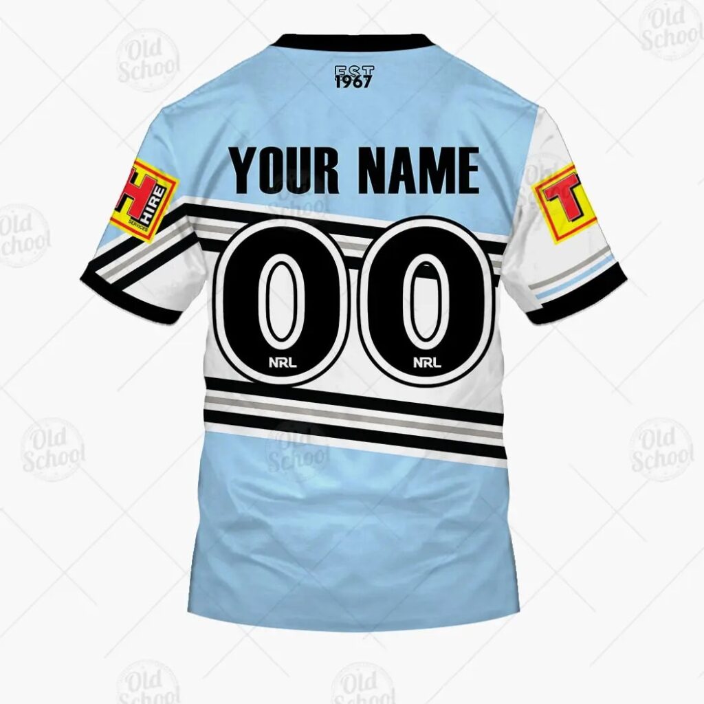 NRL Cronulla-Sutherland Sharks Custom Name Number 2021 Heritage T-Shirt