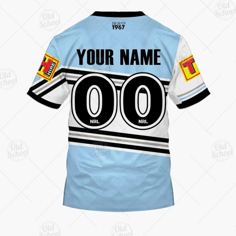 NRL Cronulla-Sutherland Sharks Custom Name Number 2021 Heritage T-Shirt