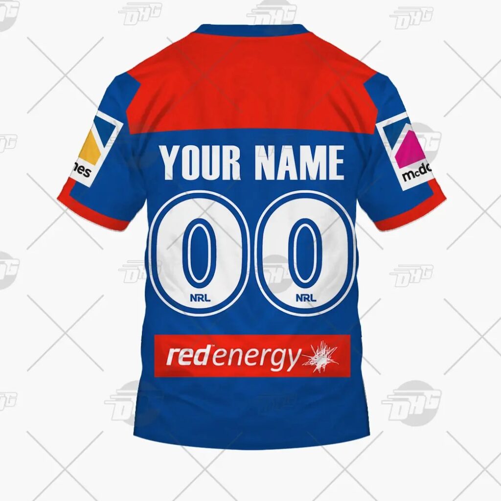 NRL Newcastle Knights Custom Name Number 2021 ANZAC T-Shirt