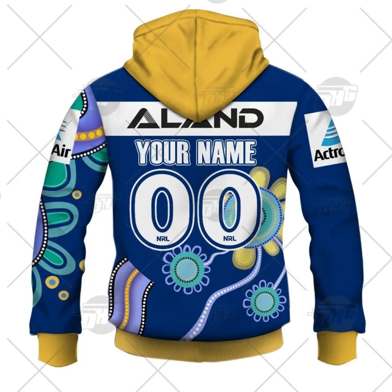 NRL Parramatta Eels Custom Name Number On Field Indigenous Jersey 2021 Zip Up Hoodie
