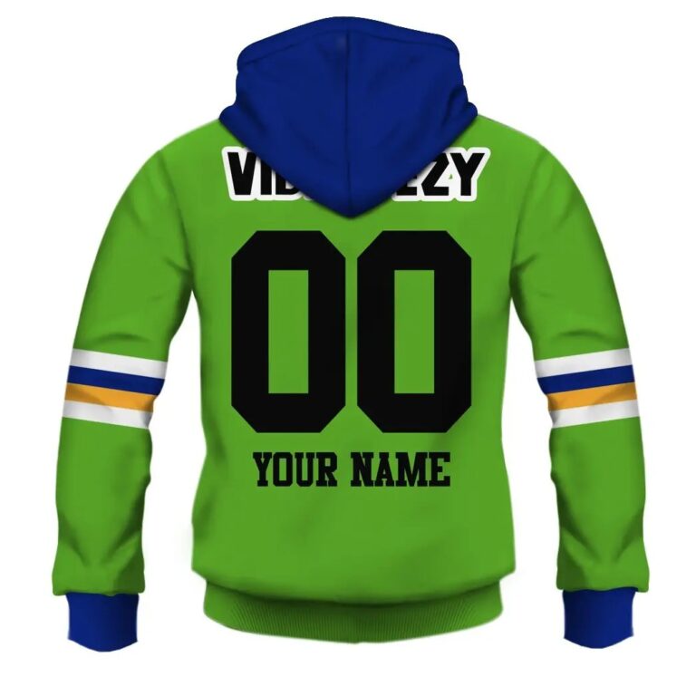 NRL Canberra Raiders Custom Name Number 1990 Video Ezy Vintage Retro Heritage Zip Up Hoodie