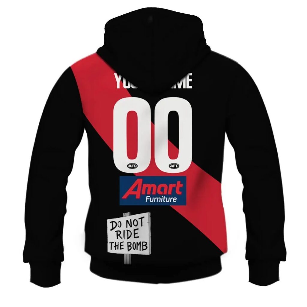 AFL Essendon Bombers Custom Name Number The Simpsons Guernsey Zip Up Hoodie