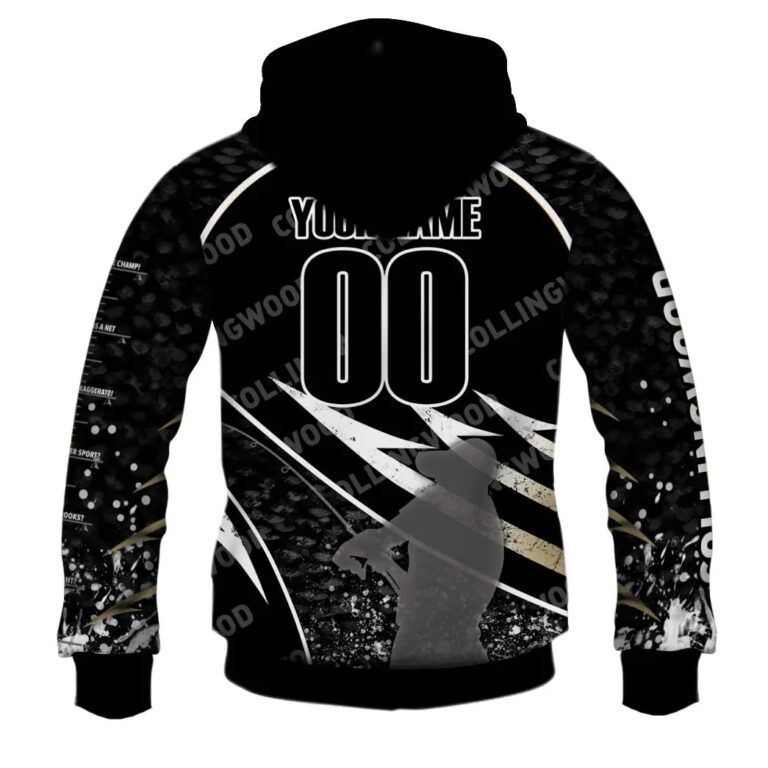 AFL Collingwood Magpies Custom Name Number Fishing Zip Up Hoodie