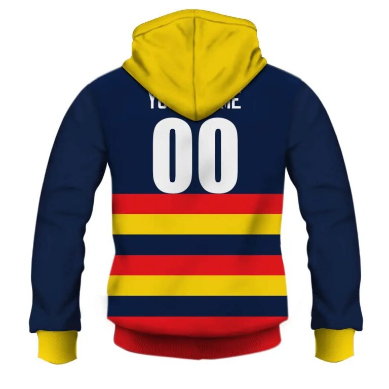 AFL Adelaide Crows Custom Name Number Vintage Retro Guernsey 90s Zip Up Hoodie