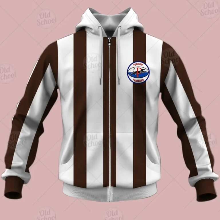 NRL Penrith Panthers Custom Name Number Vintage Jersey 1973 Heritage Zip Up Hoodie