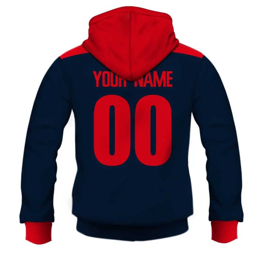 AFL Melbourne Demons Custom Name Number Vintage Retro 90s Zip Up Hoodie