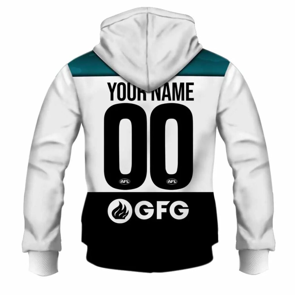 AFL Port Adelaide Power Custom Name Number Zip Up Hoodie