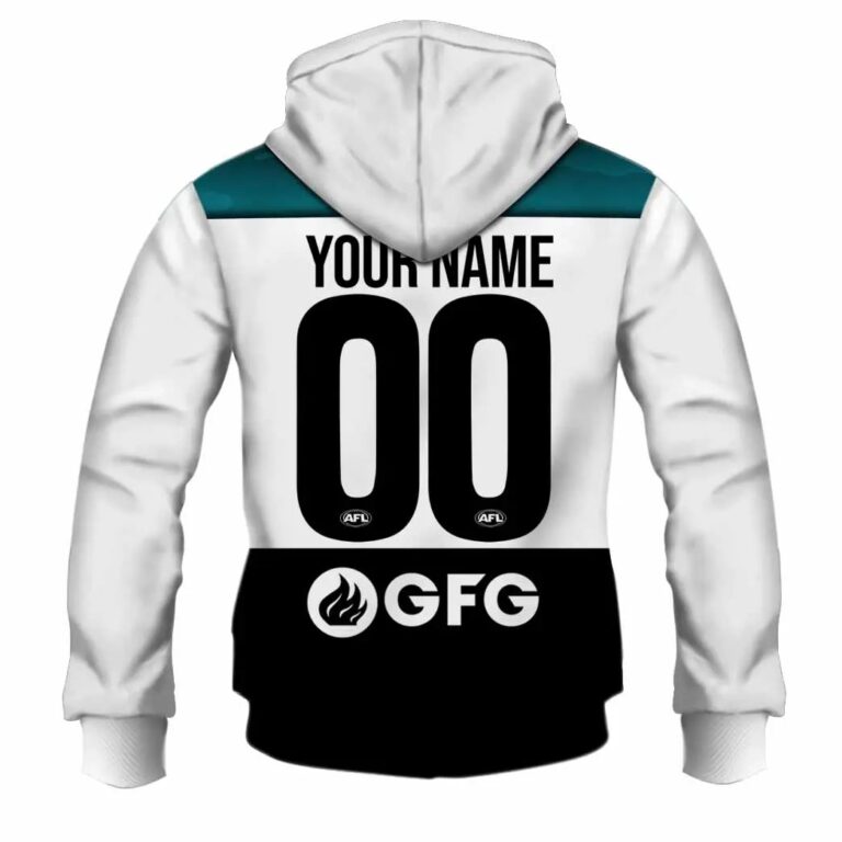 AFL Port Adelaide Power Custom Name Number Zip Up Hoodie