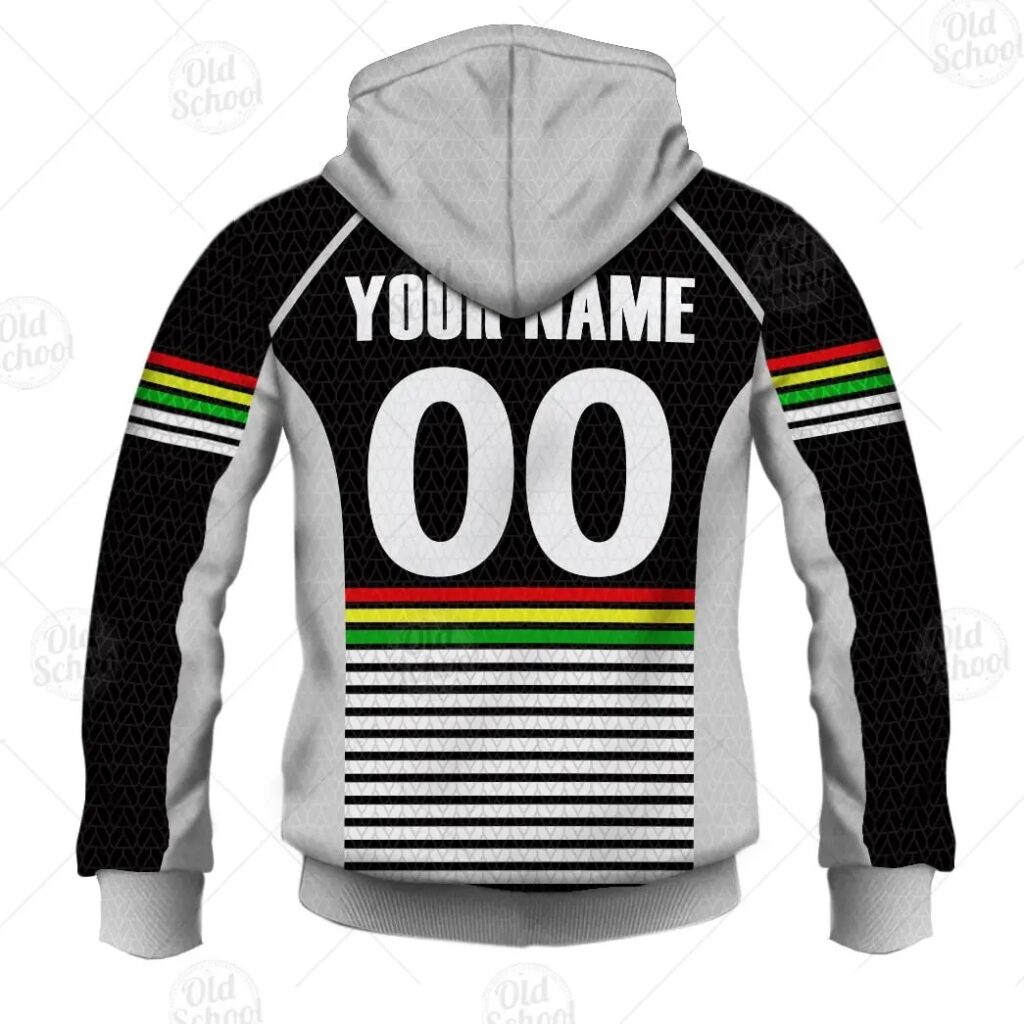 NRL Penrith Panthers Custom Name Number Christmas Knit Pattern Vintage Zip Up Hoodie