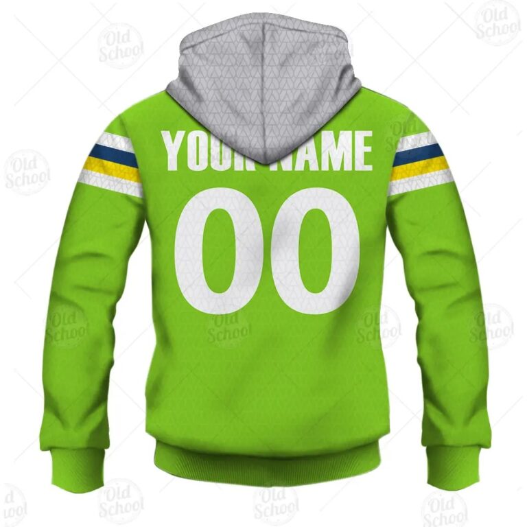 NRL Canberra Raiders Custom Name Number Christmas Knit Pattern Vintage Zip Up Hoodie
