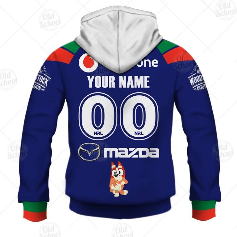 NRL New Zealand Warriors Custom Name Number x Bluey Jersey 2020 Zip Up Hoodie
