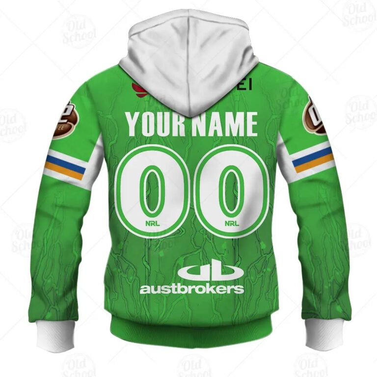 NRL Canberra Raiders Custom Name Number x The Simpsons 2020 Halloween Zip Up Hoodie