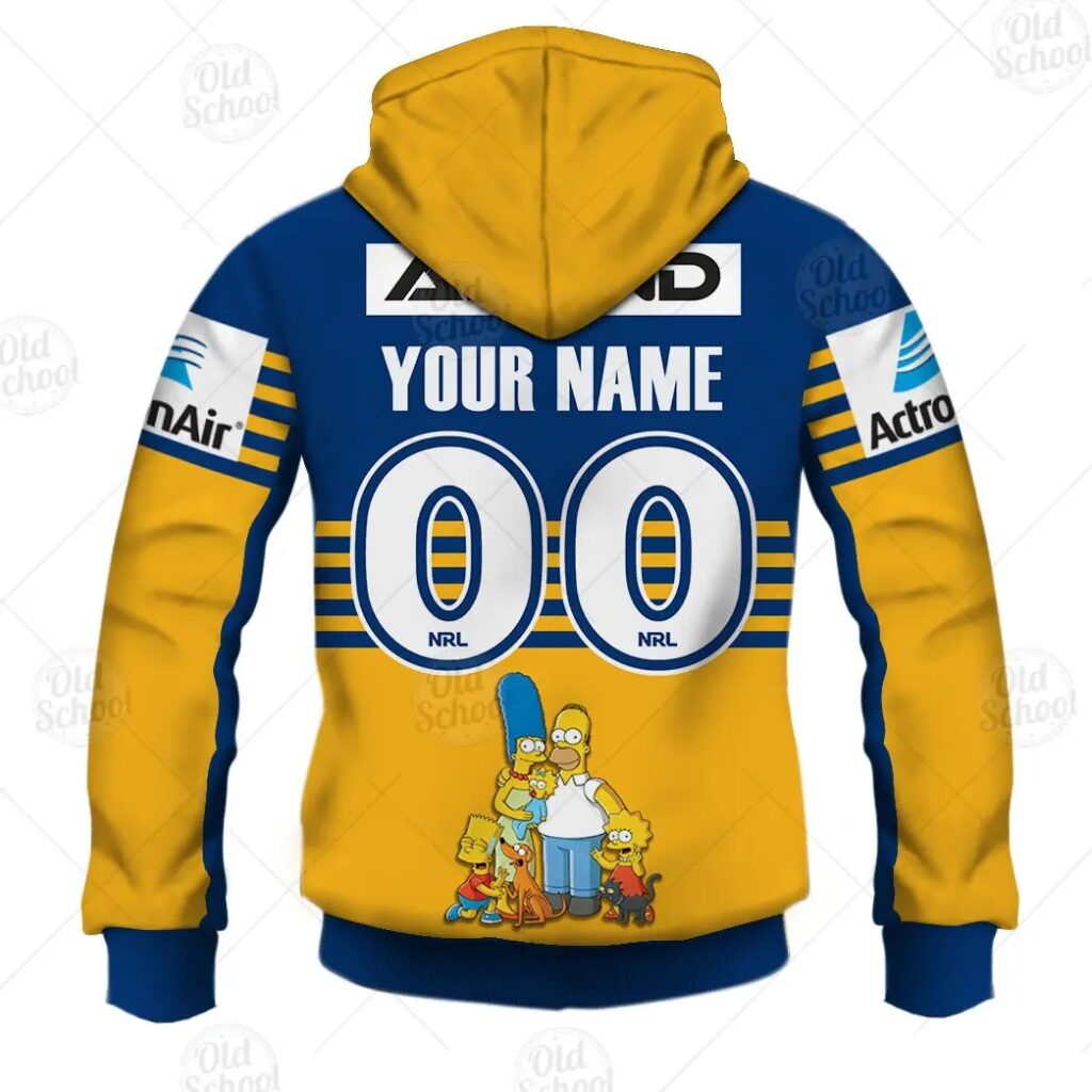 NRL Parramatta Eels Custom Name Number x The Simpsons 2020 Halloween Zip Up Hoodie