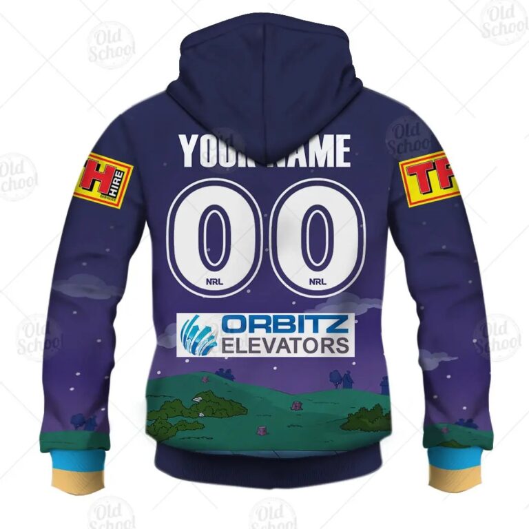 NRL Gold Coast Titans Custom Name Number x The Simpsons Halloween 2020 Zip Up Hoodie