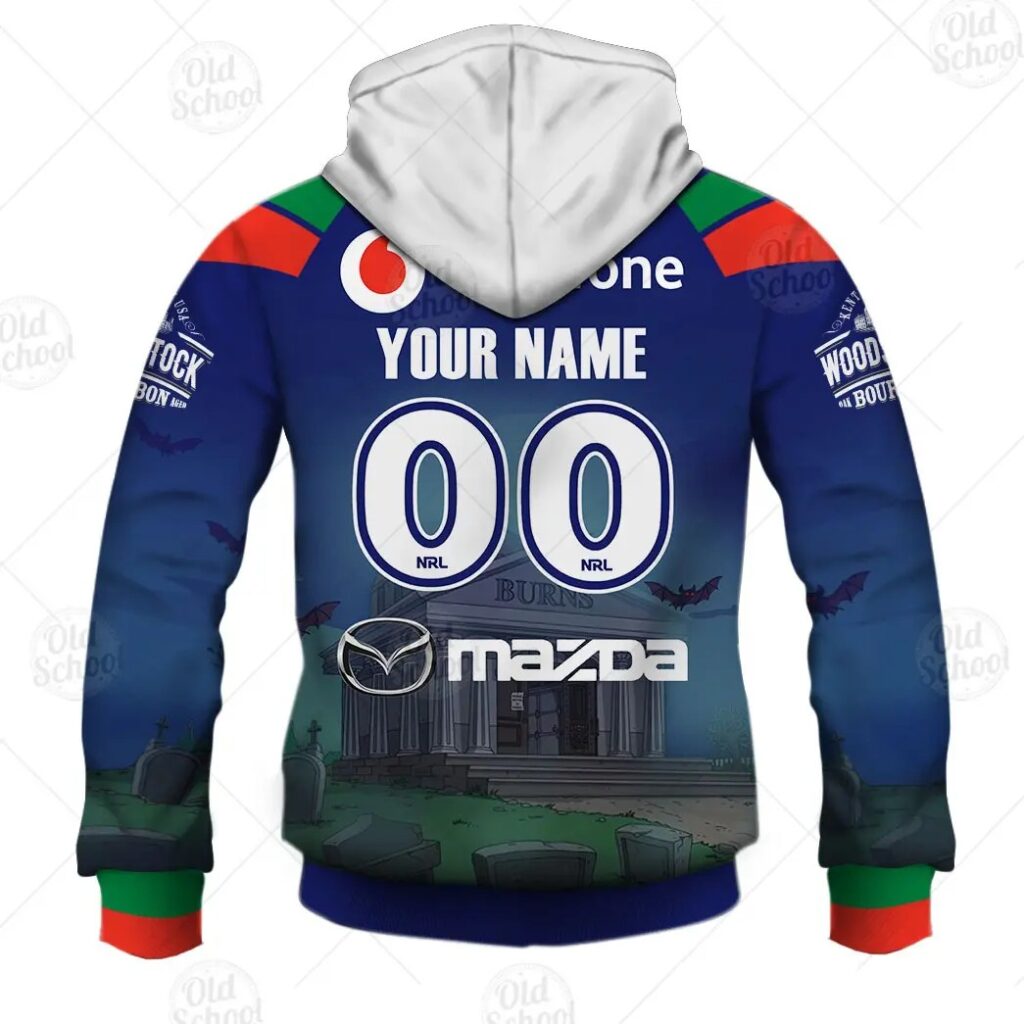NRL New Zealand Warriors Custom Name Number x The Simpsons 2020 Halloween Zip Up Hoodie