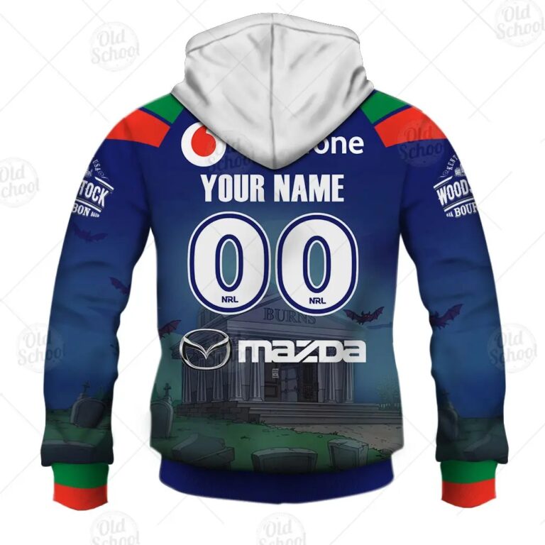 NRL New Zealand Warriors Custom Name Number x The Simpsons 2020 Halloween Zip Up Hoodie