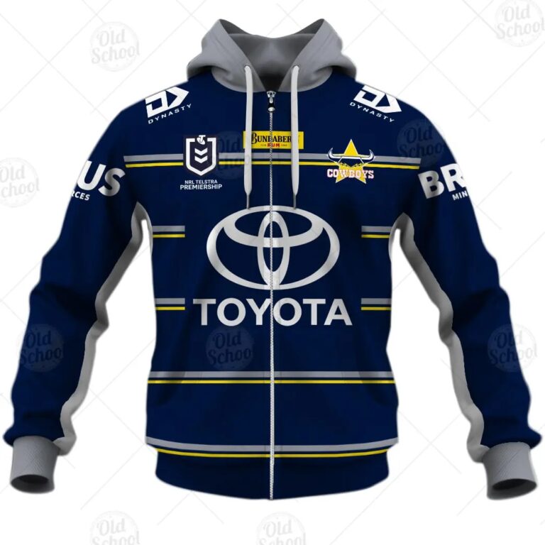 NRL North Queensland Cowboys Custom Name Number 2021 Home Zip Up Hoodie