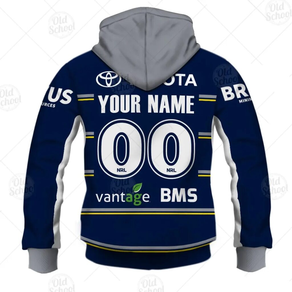 NRL North Queensland Cowboys Custom Name Number 2021 Home Zip Up Hoodie