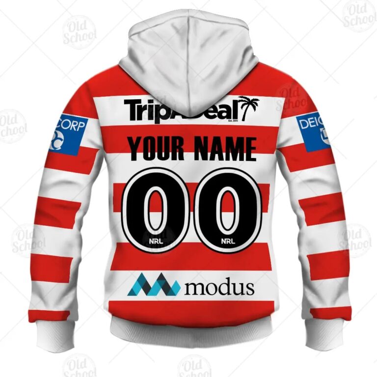 NRL St. George Illawarra Dragons Custom Name Number 2021 Heritage Zip Up Hoodie