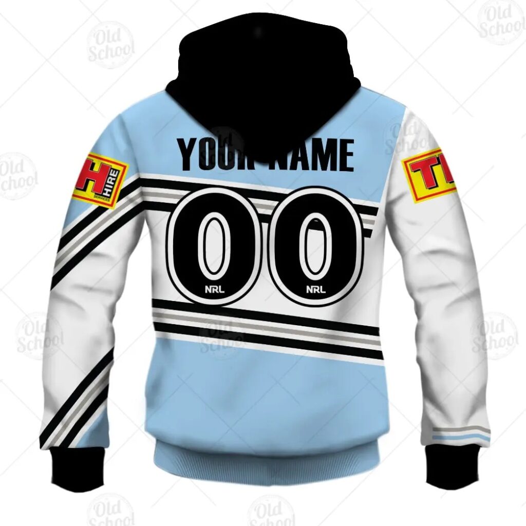 NRL Cronulla-Sutherland Sharks Custom Name Number 2021 Heritage Zip Up Hoodie