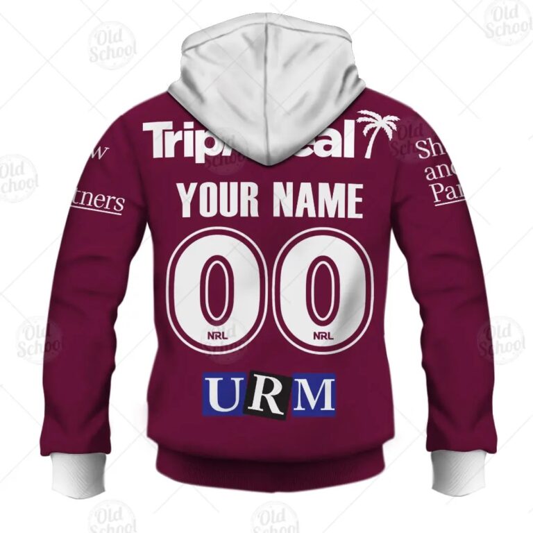 NRL Manly Warringah Sea Eagles Custom Name Number 2021 Heritage Zip Up Hoodie