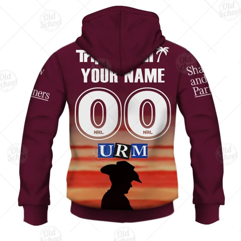 NRL Manly Warringah Sea Eagles Custom Name Number 2021 ANZAC Zip Up Hoodie