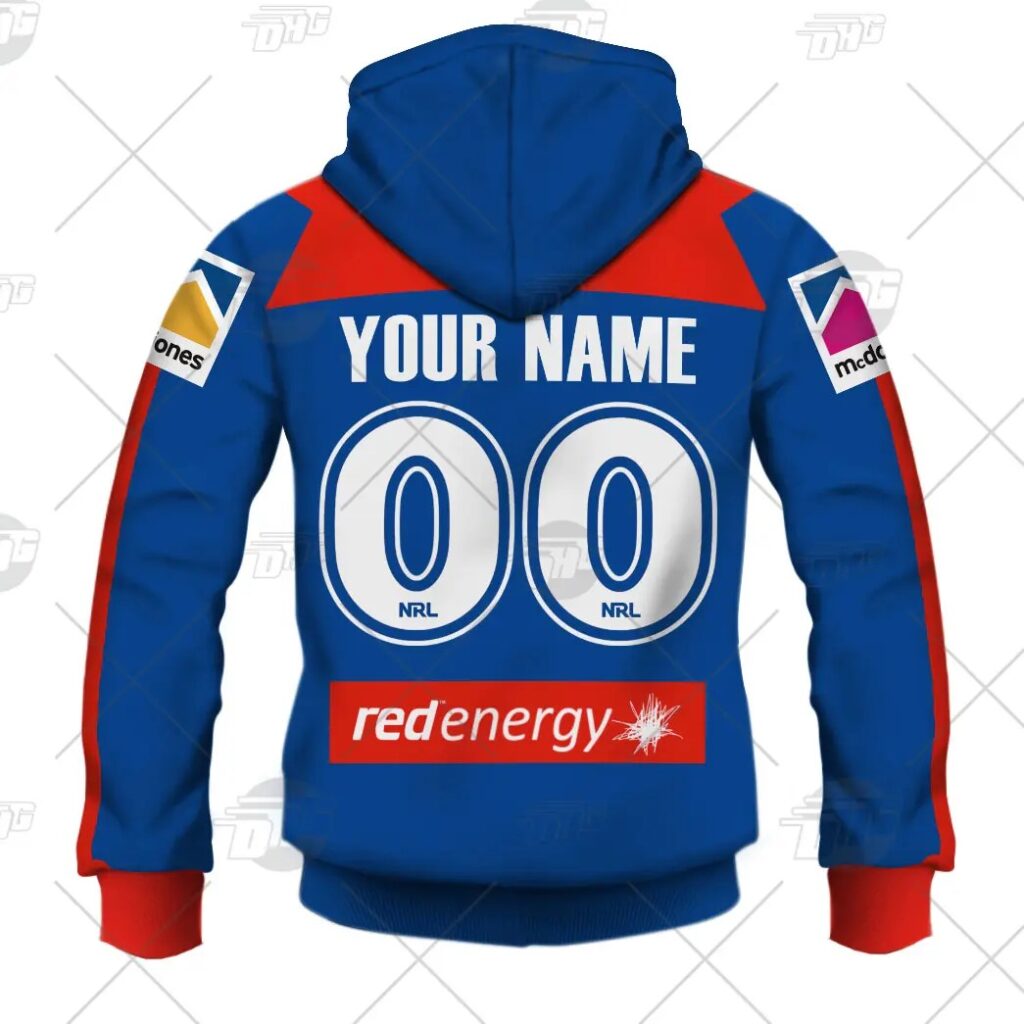 NRL Newcastle Knights Custom Name Number 2021 ANZAC Zip Up Hoodie