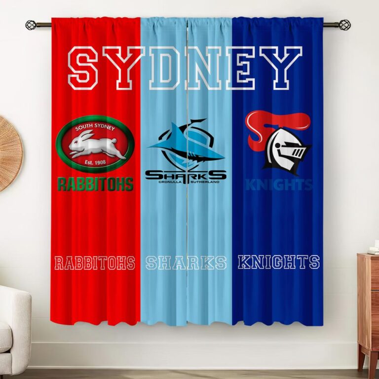 NRL AFL Custom Logo and Text Curtain