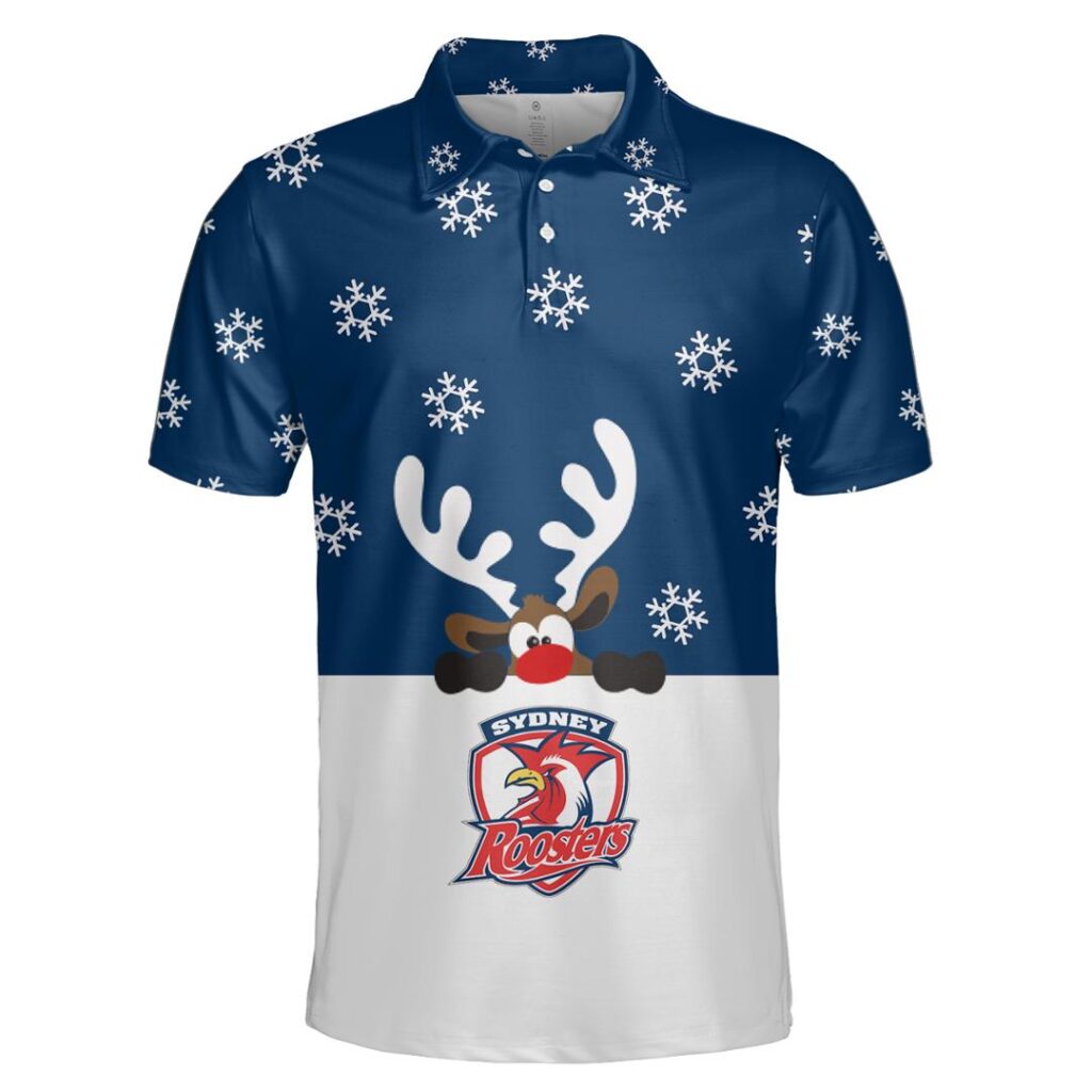 NRL Sydney Roosters Christmas | Custom Name & Number | Hoodie/Zip/T-Shirt/Knitted Sweaters/Polo