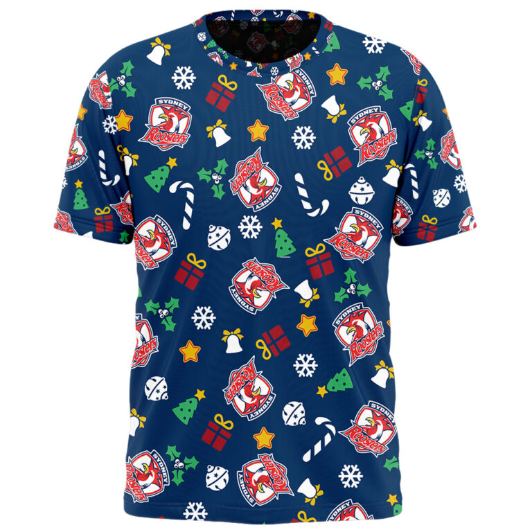 NRL Sydney Roosters Christmas | Custom Name & Number | Hoodie/Zip/T-Shirt/Knitted Sweaters/Polo