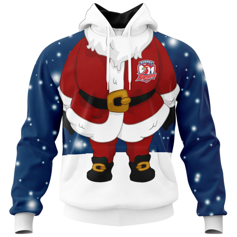 NRL Sydney Roosters Christmas | Custom Name & Number | Hoodie/Zip/T-Shirt/Knitted Sweaters/Polo