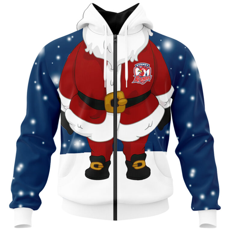 NRL Sydney Roosters Christmas | Custom Name & Number | Hoodie/Zip/T-Shirt/Knitted Sweaters/Polo