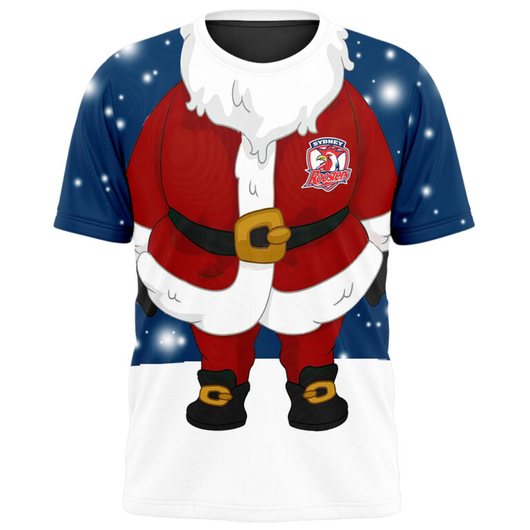 NRL Sydney Roosters Christmas | Custom Name & Number | Hoodie/Zip/T-Shirt/Knitted Sweaters/Polo