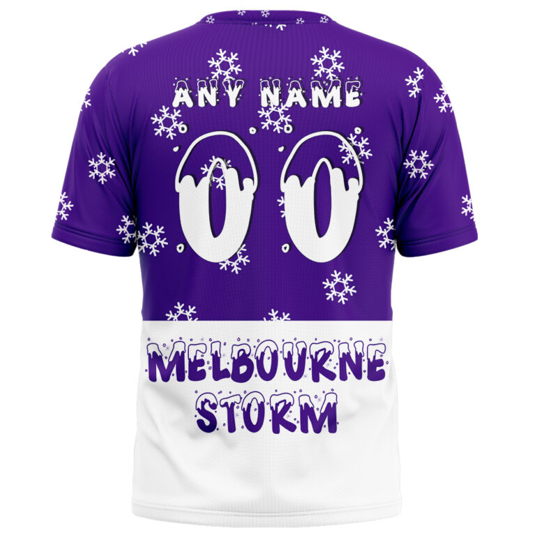 NRL Melbourne Storm Christmas | Custom Name & Number | Hoodie/Zip/T-Shirt/Knitted Sweaters/Polo