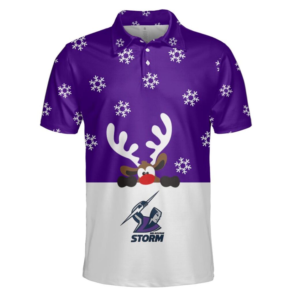 NRL Melbourne Storm Christmas | Custom Name & Number | Hoodie/Zip/T-Shirt/Knitted Sweaters/Polo