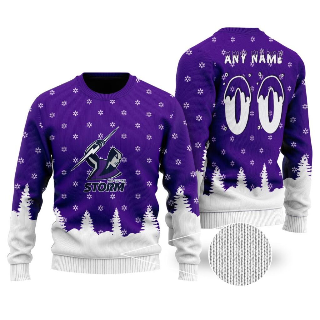 NRL Melbourne Storm Christmas Kid Kid Hoodie/Zip/T-Shirt/Polo/Knitted Sweaters/Long Paint