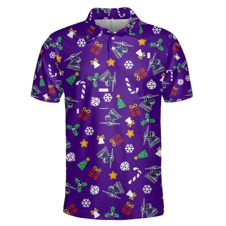 NRL Melbourne Storm Christmas | Custom Name & Number | Hoodie/Zip/T-Shirt/Knitted Sweaters/Polo
