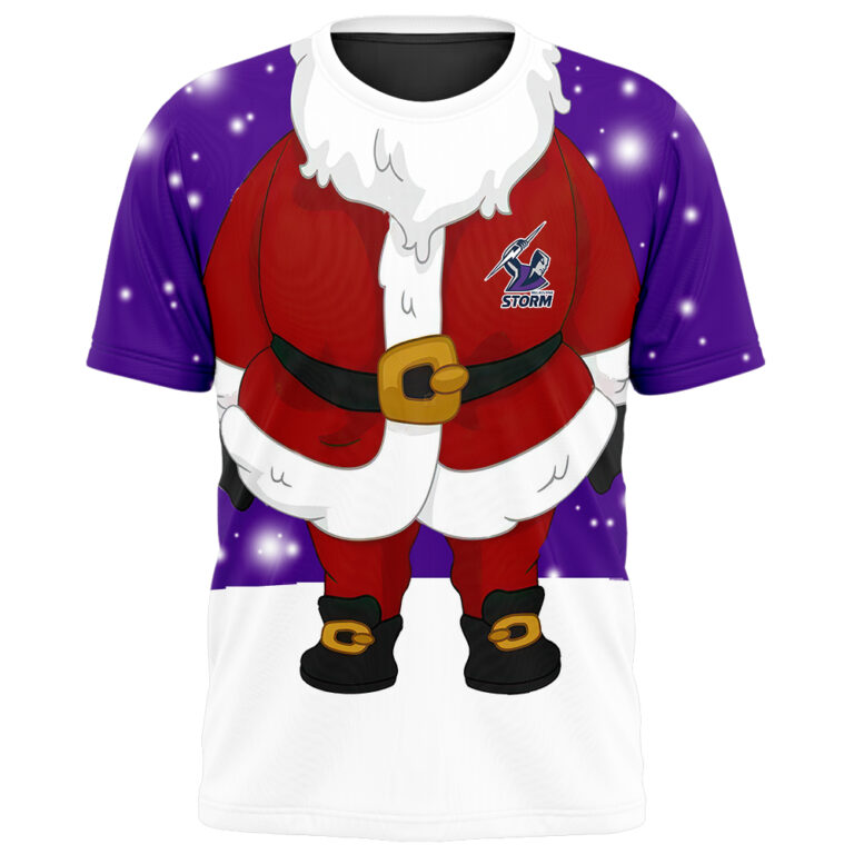 NRL Melbourne Storm Christmas | Custom Name & Number | Hoodie/Zip/T-Shirt/Knitted Sweaters/Polo