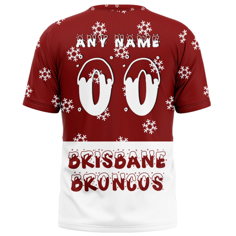 NRL Brisbane Broncos Christmas | Custom Name & Number | Hoodie/Zip/T-Shirt/Knitted Sweaters/Polo